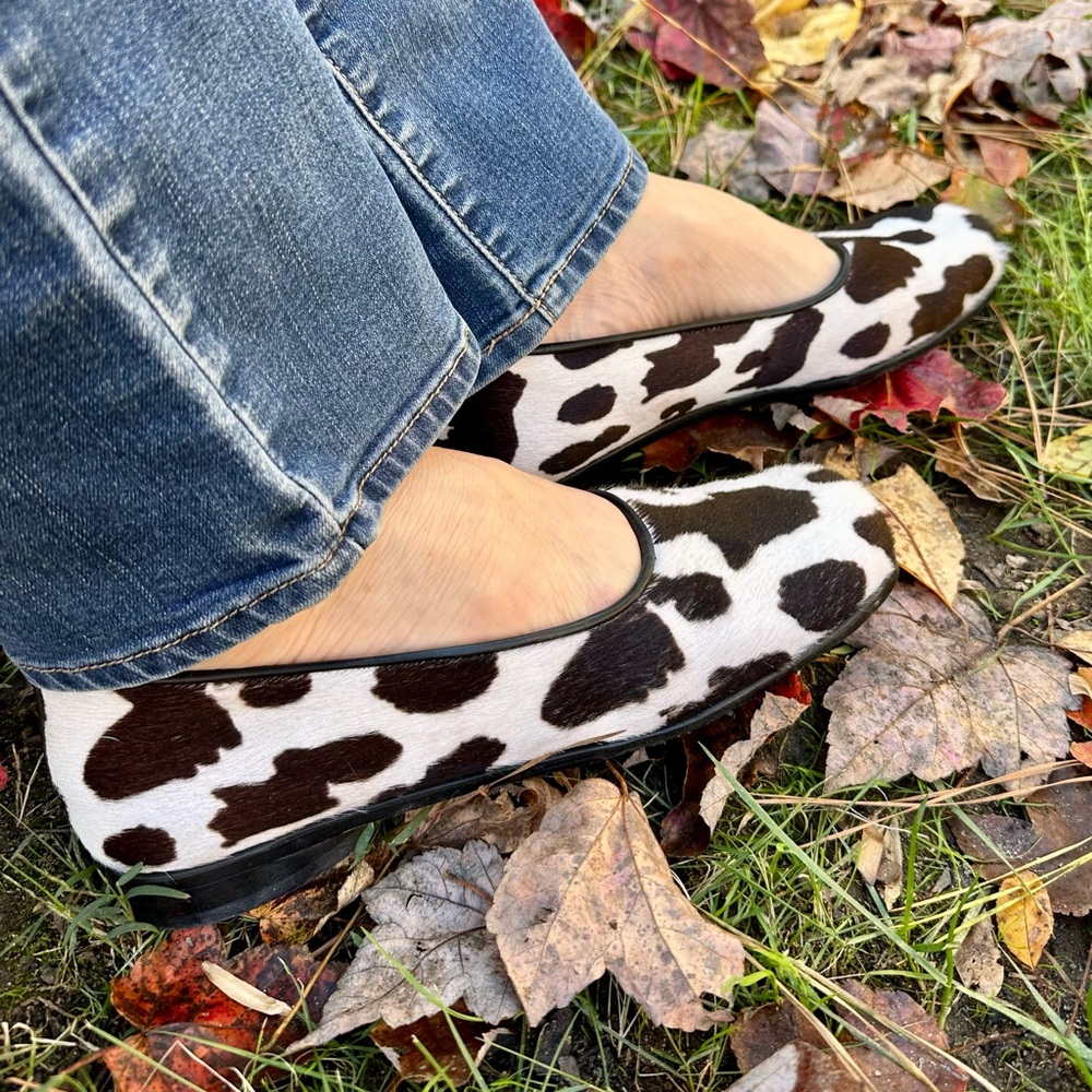 Paul Mayer - calf hair, cow print flats - 8.5